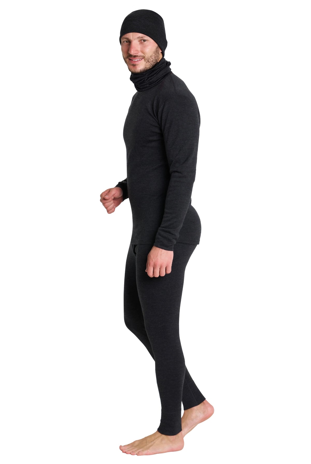 Men's Charcoal Grey Merino Wool Set 250 + Beanie & Gaiter — view 3