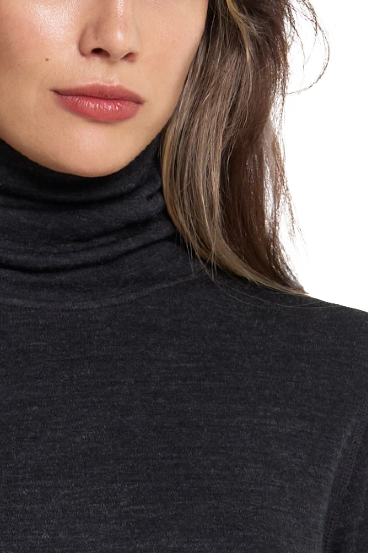 Women's Merino Turtleneck Thermal Set 250 Charcoal Grey High Neck — view 4