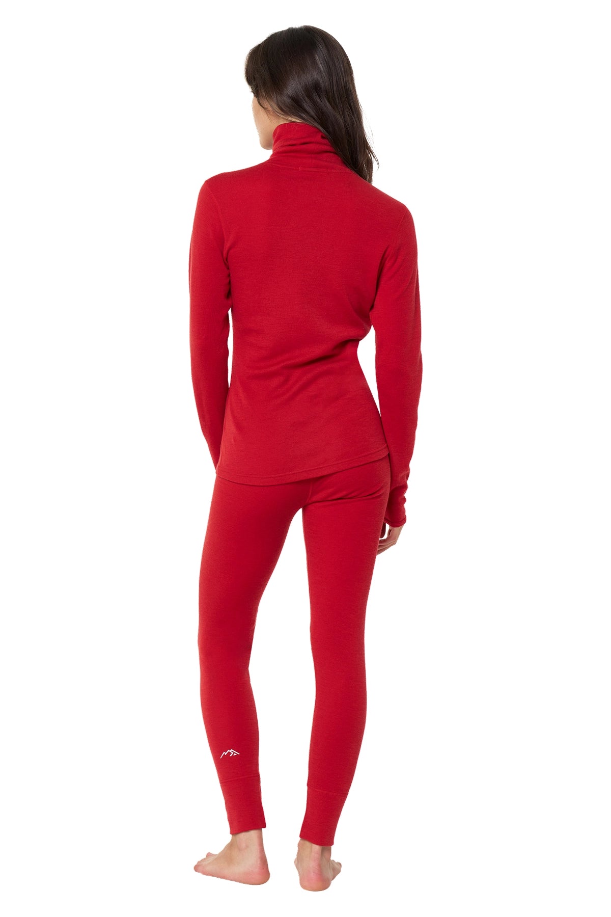 Women's Merino Turtleneck Thermal Set 250 Cherry Red High Neck — view 2