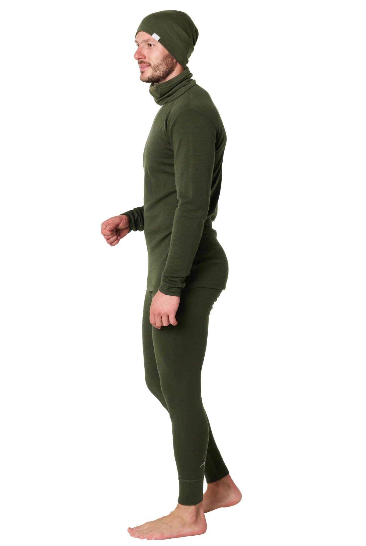 Men's Dark Olive Merino Wool Set 250 + Beanie & Gaiter — view 3