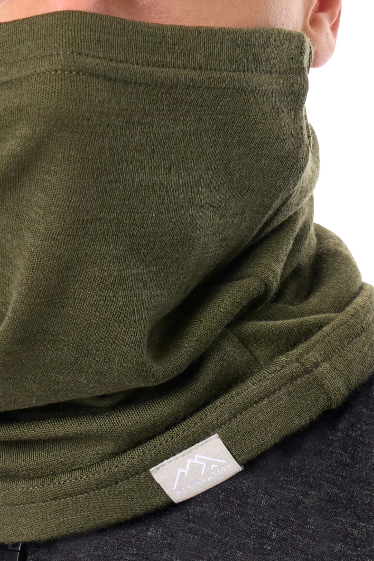 Merino Neck Gaiter 230 Dark Olive — view 4