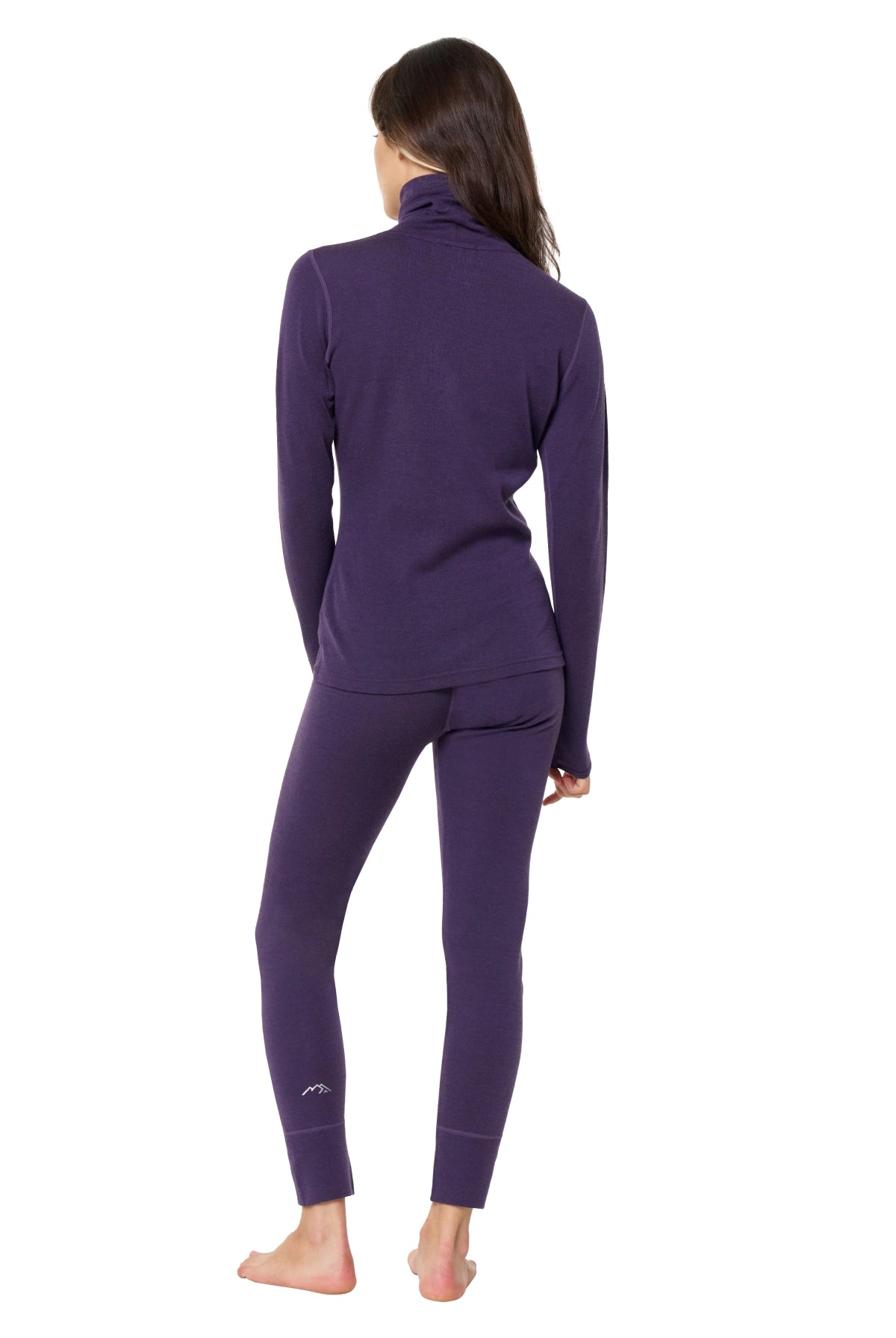 Women's Merino Turtleneck Thermal Set 250 Dark Purple High Neck — view 2