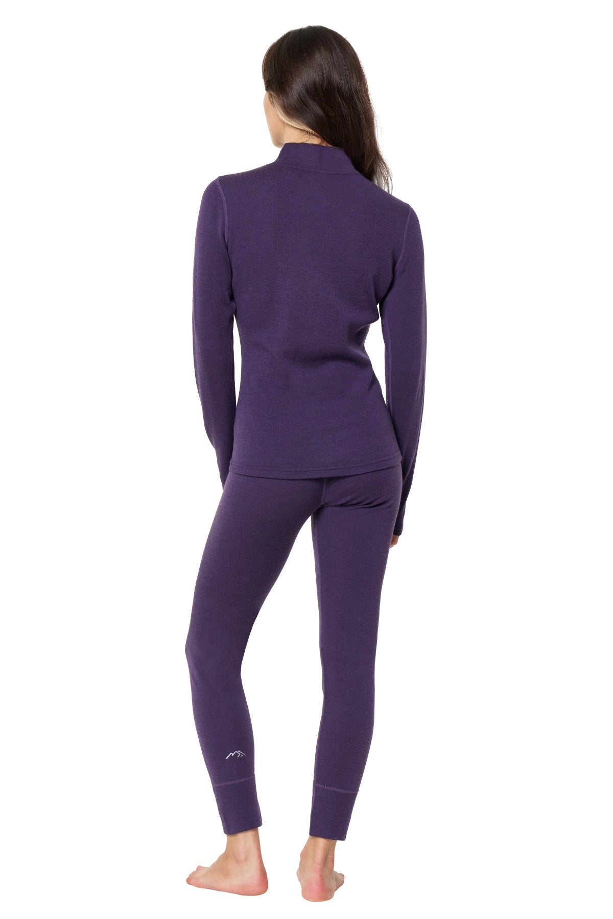 Women's Merino Turtleneck Thermal Set 250 Dark Purple Low Neck — view 2