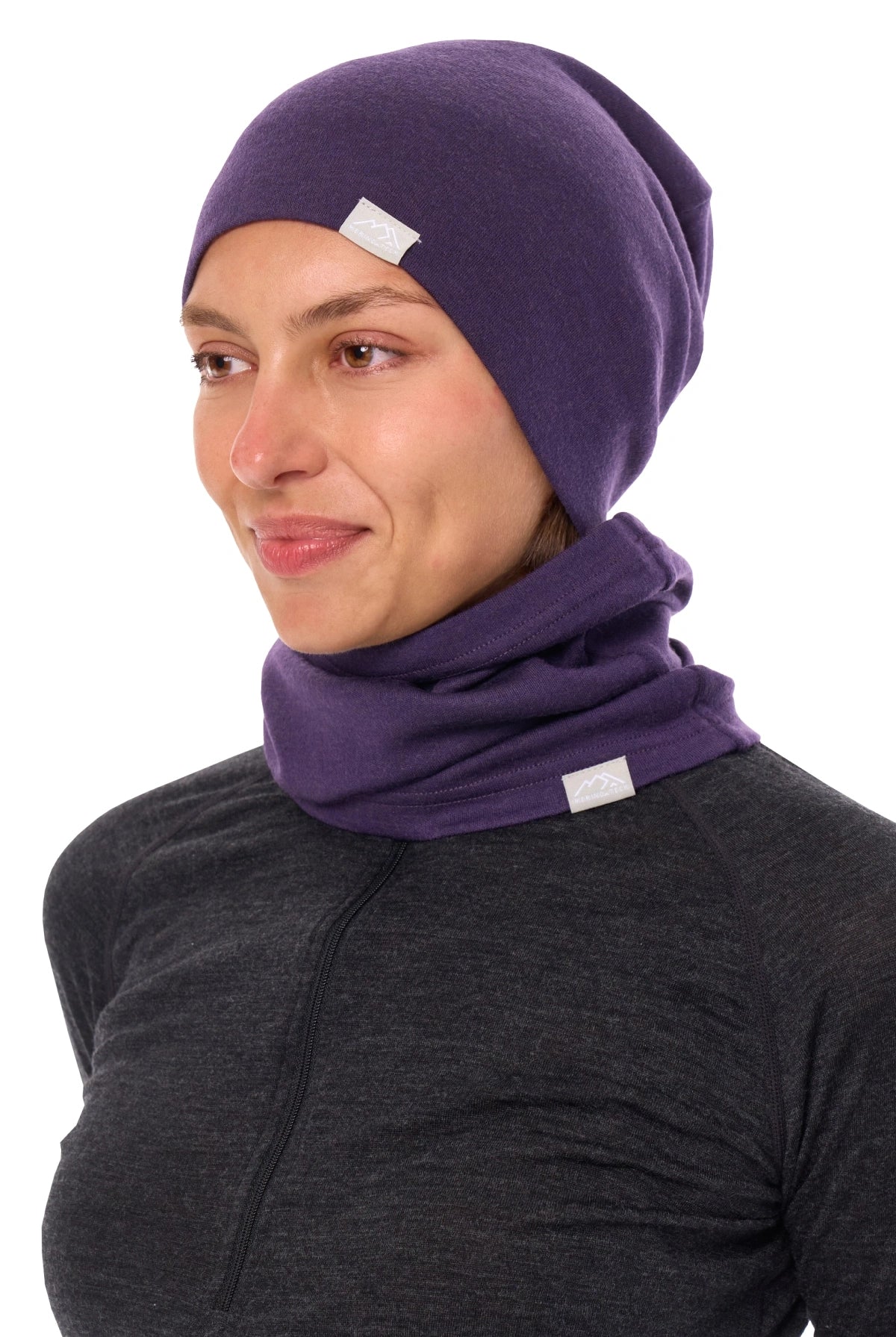 Adult Beanie Dark Purple + Gaiter — view 2