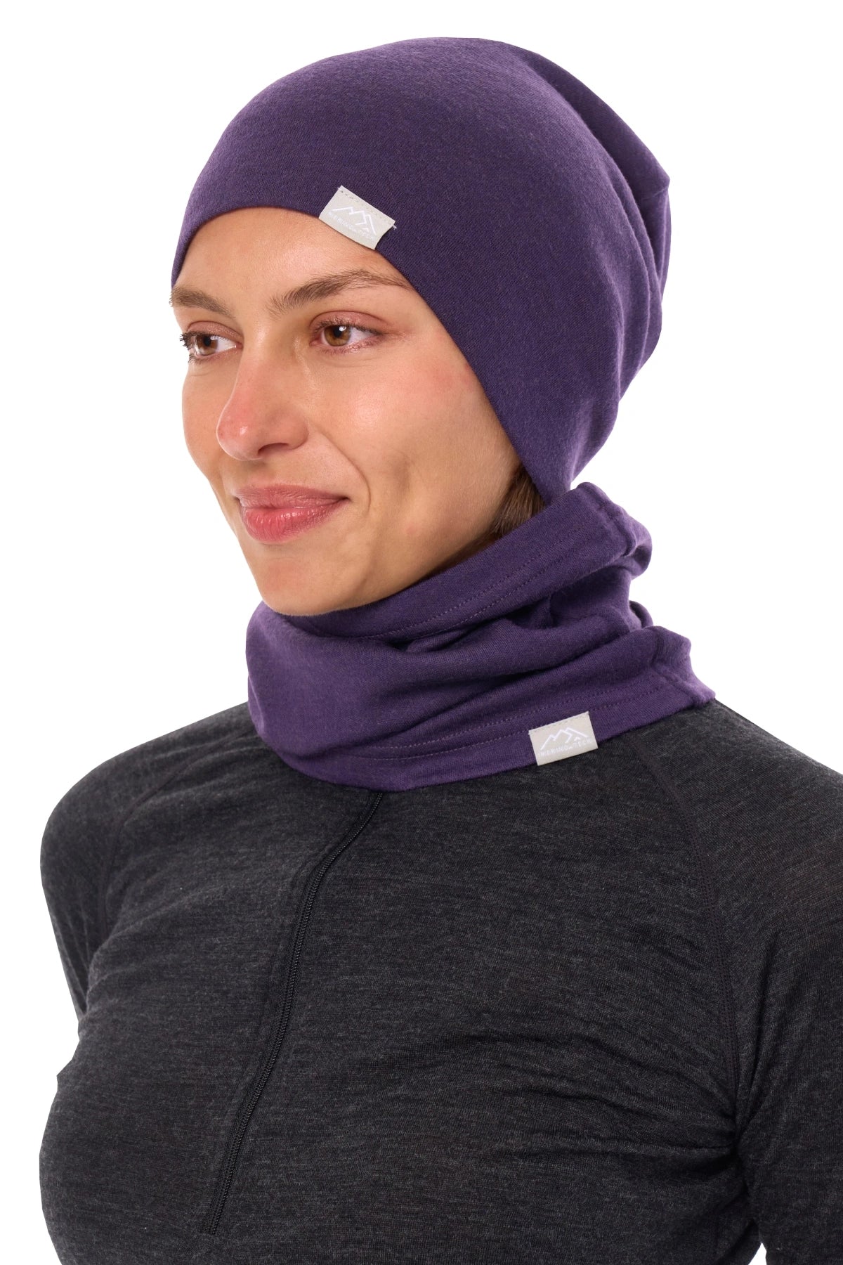 Adult Beanie Dark Purple + Gaiter — view 2