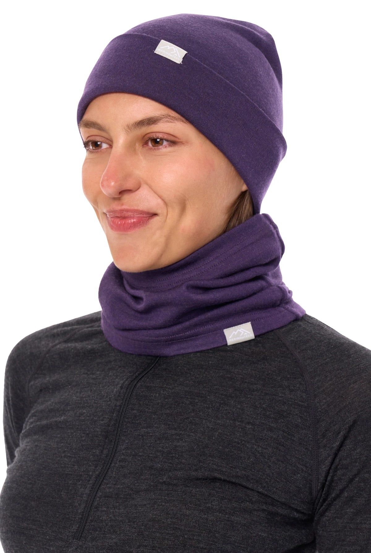 Adult Beanie Dark Purple + Gaiter — view 3