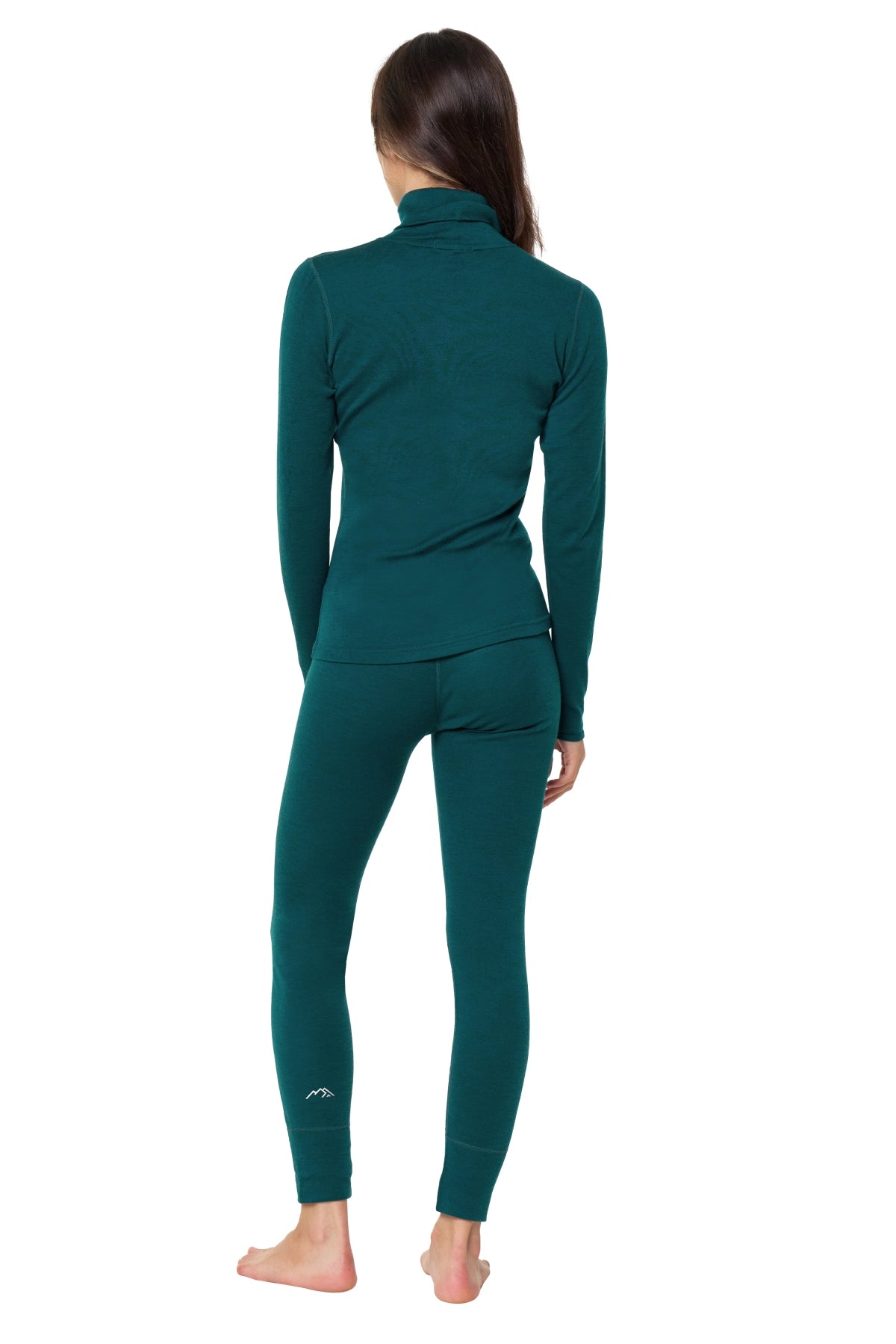Women's Merino Turtleneck Thermal Set 250 Deep Teal High Neck — view 2