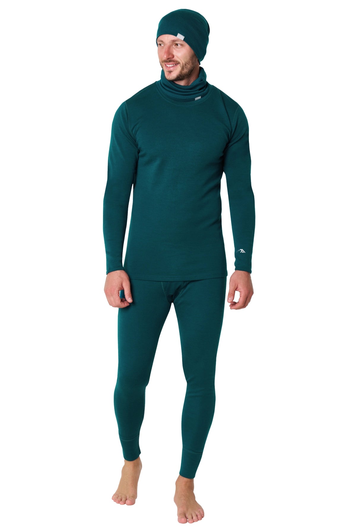 Men's Deep Teal Merino Wool Set 250 + Beanie & Gaiter