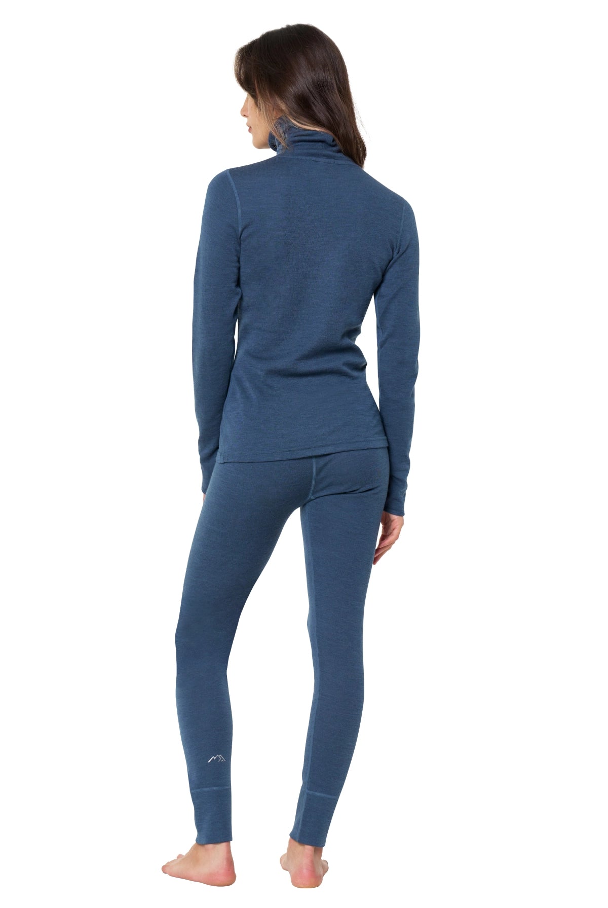 Women's Merino Turtleneck Thermal Set 250 Denim High Neck — view 2