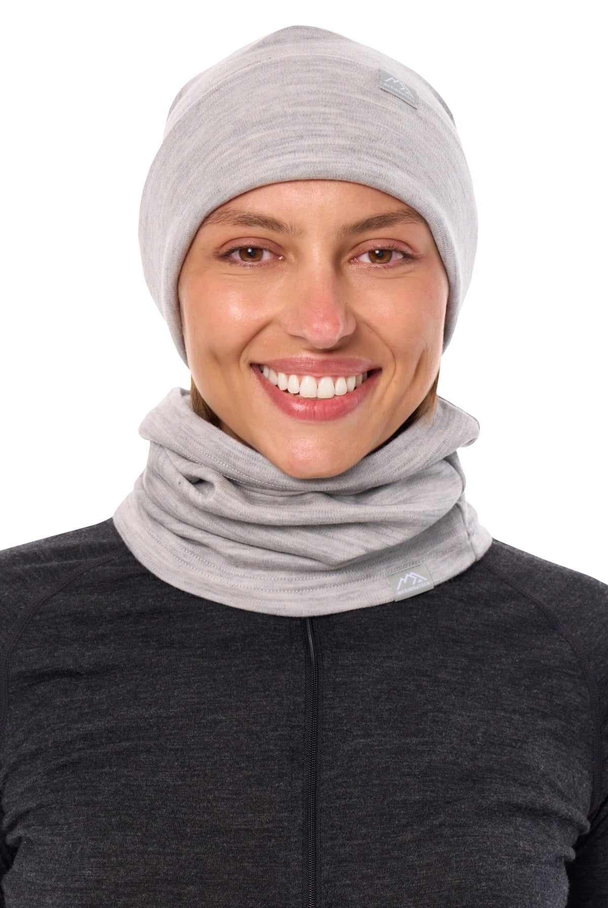Adult Beanie Heather Grey + Gaiter