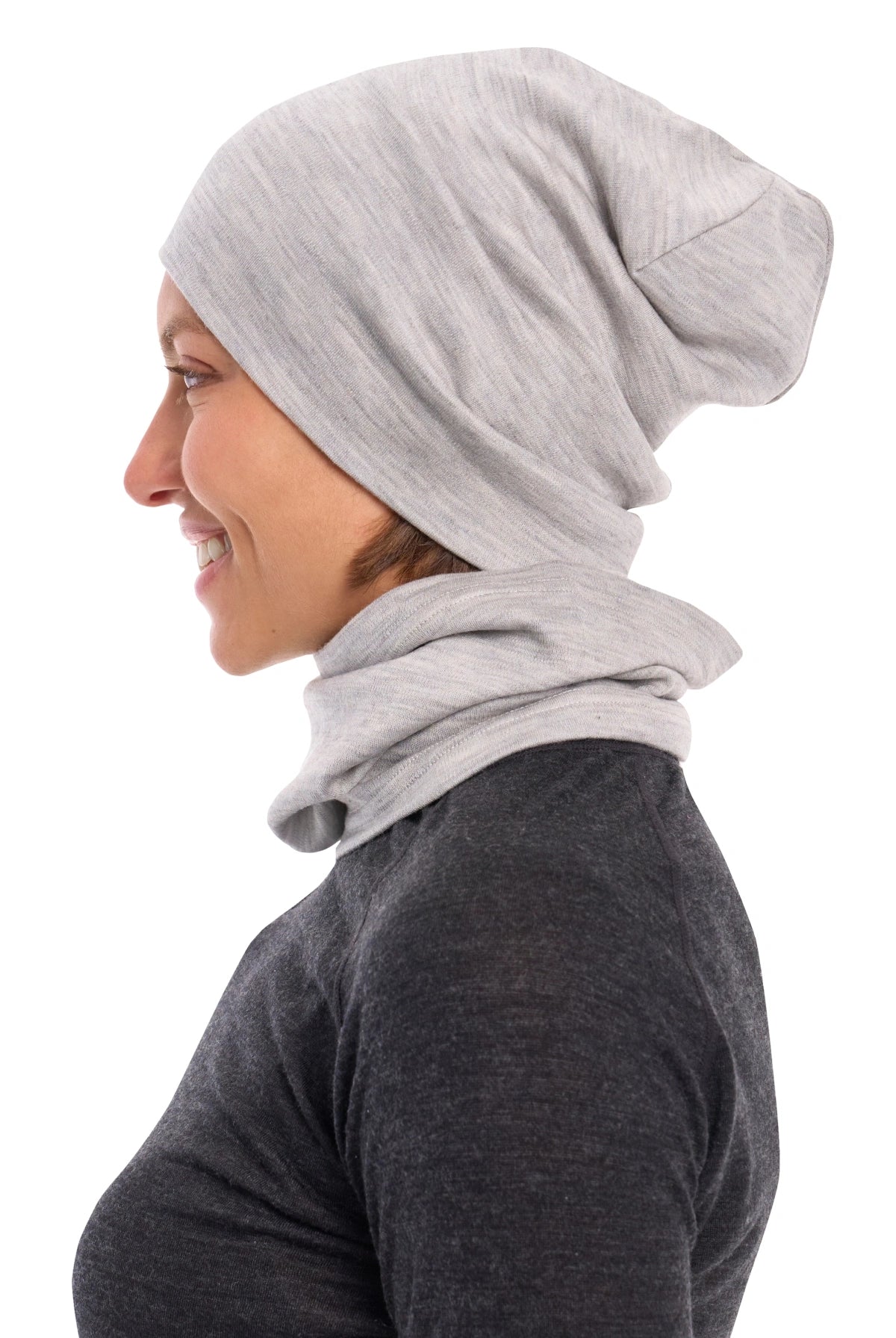 Adult Beanie Heather Grey + Gaiter — view 3
