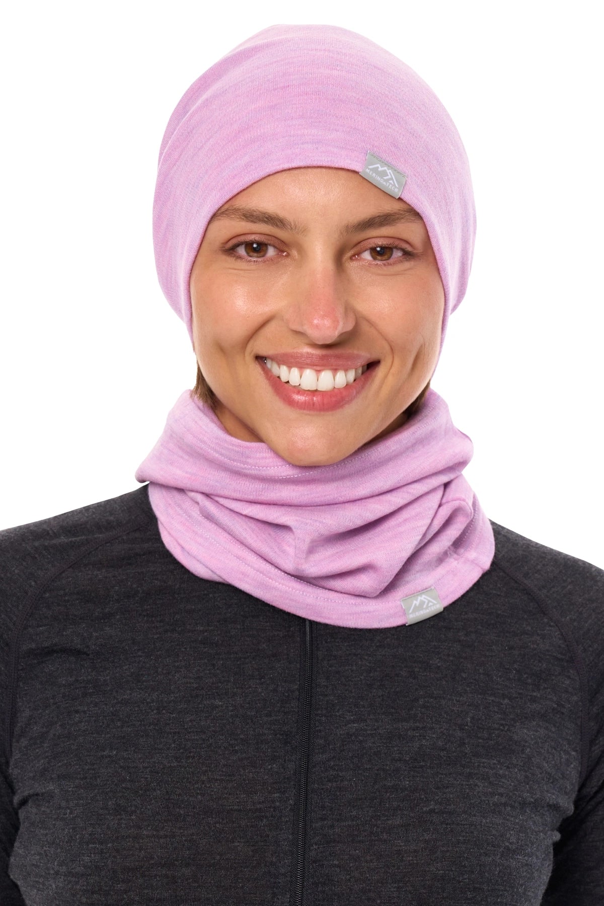 Adult Beanie Heather Lilac + Gaiter