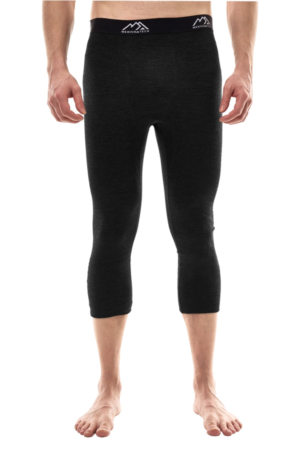 Men's Merino 3/4 Pants 200 Heathered Black