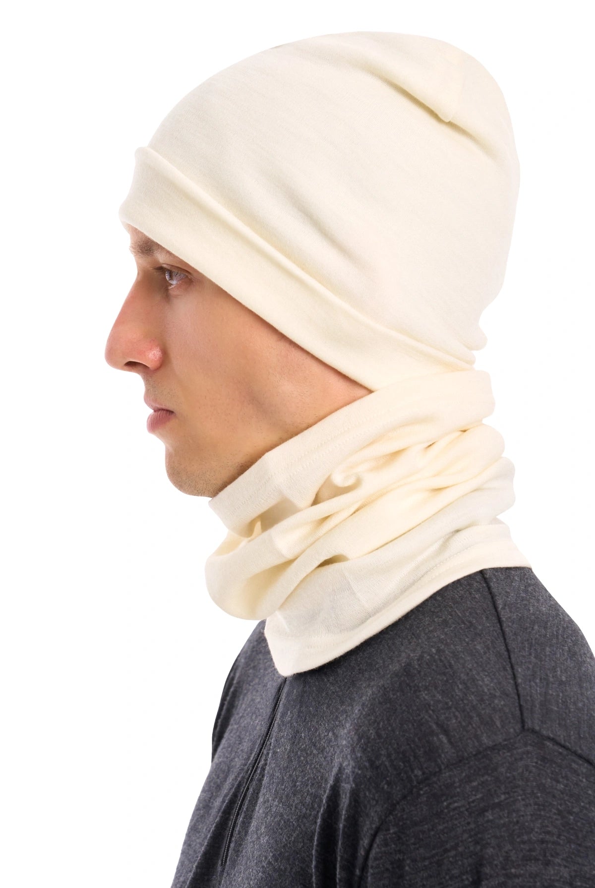Adult Beanie Natural White + Gaiter — view 6