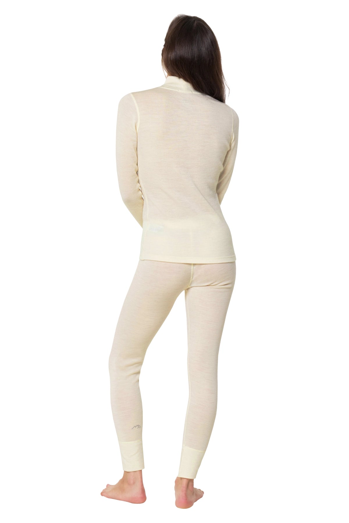 Women's Merino Turtleneck Thermal Set 250 Natural White Low Neck — view 2