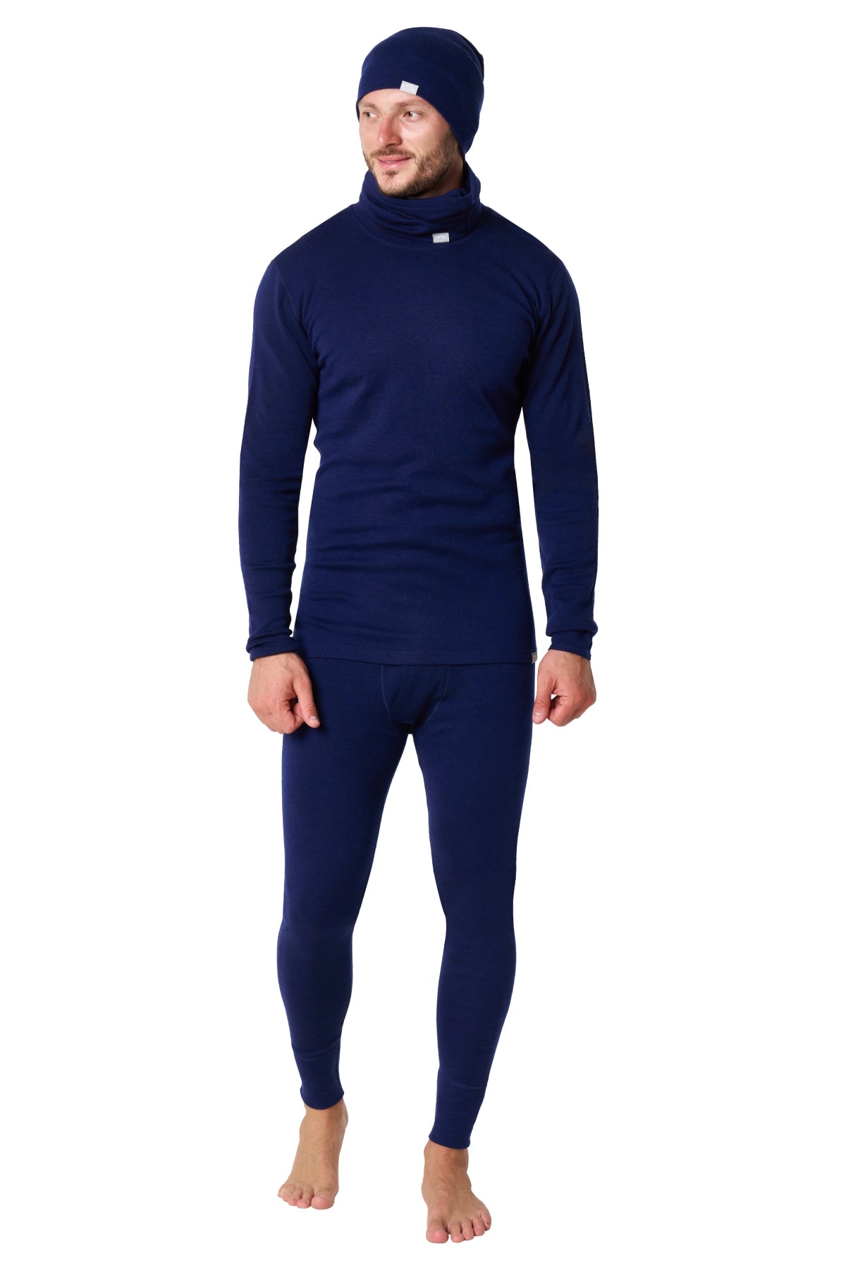 Men's Navy Blue Merino Wool Set 250 + Beanie & Gaiter