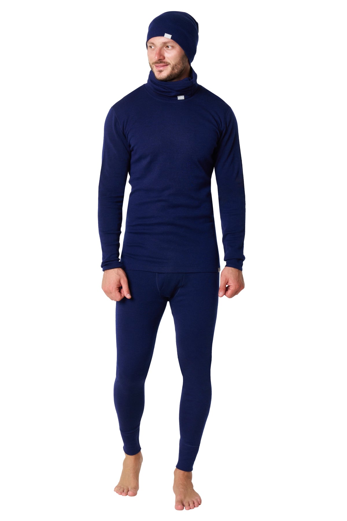 Men's Navy Blue Merino Wool Set 250 + Beanie & Gaiter