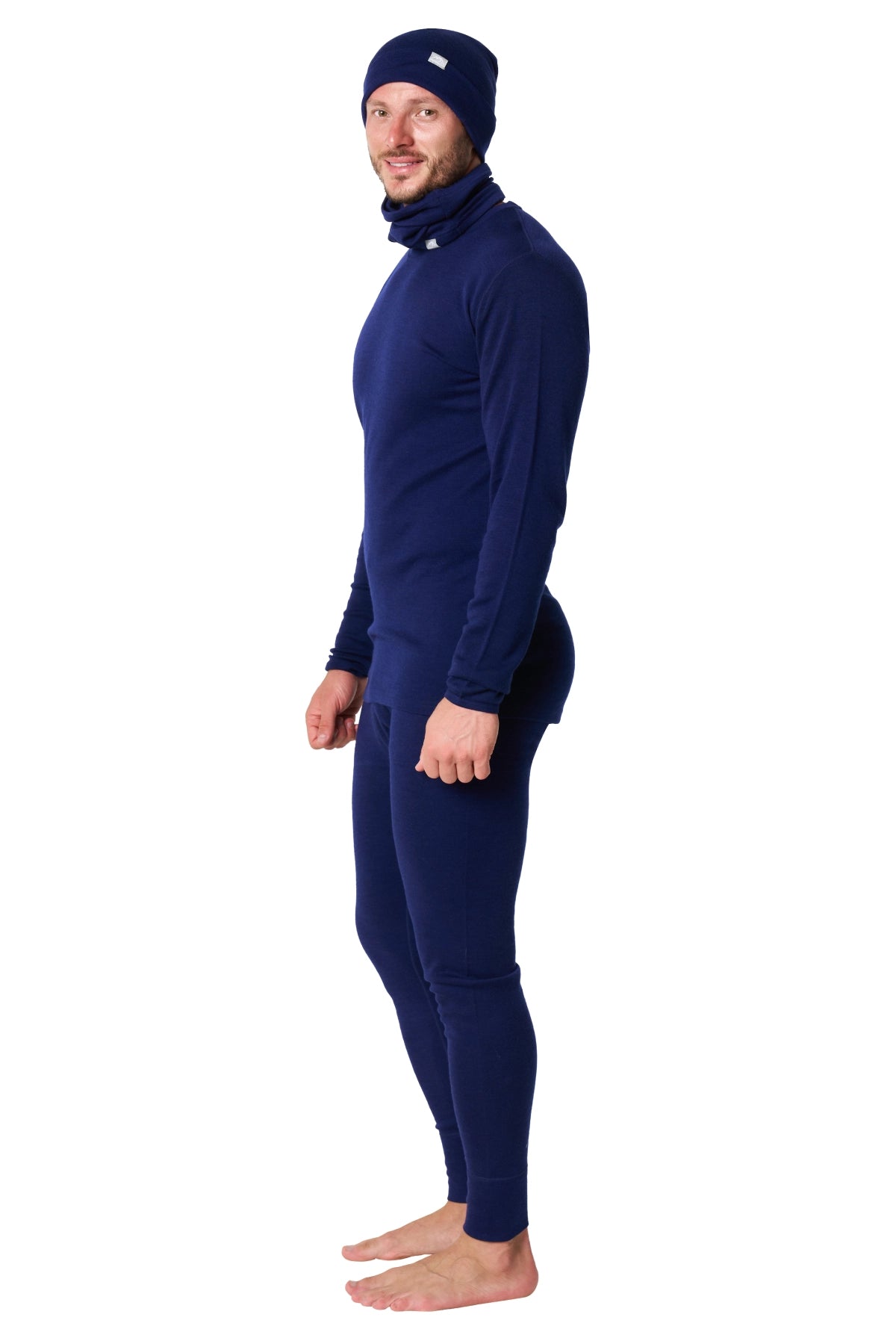 Men's Navy Blue Merino Wool Set 250 + Beanie & Gaiter — view 3