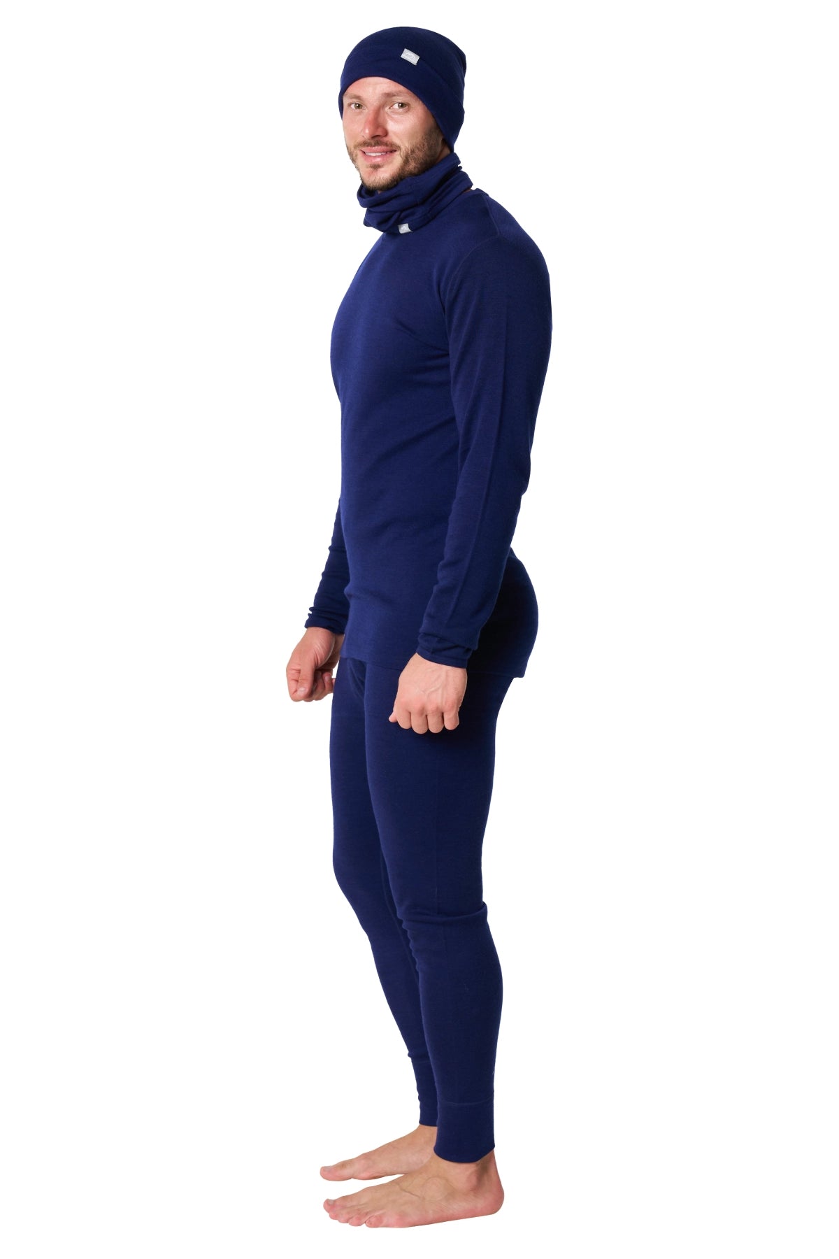 Men's Navy Blue Merino Wool Set 250 + Beanie & Gaiter — view 3