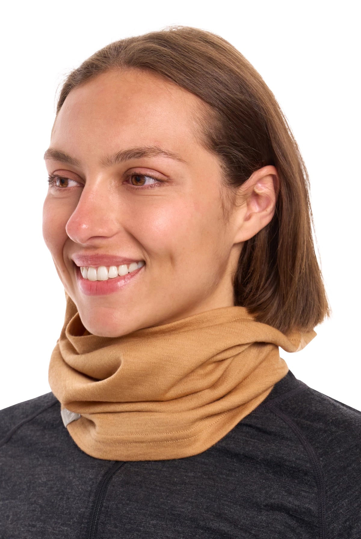 Merino Neck Gaiter 230 Tan — view 5