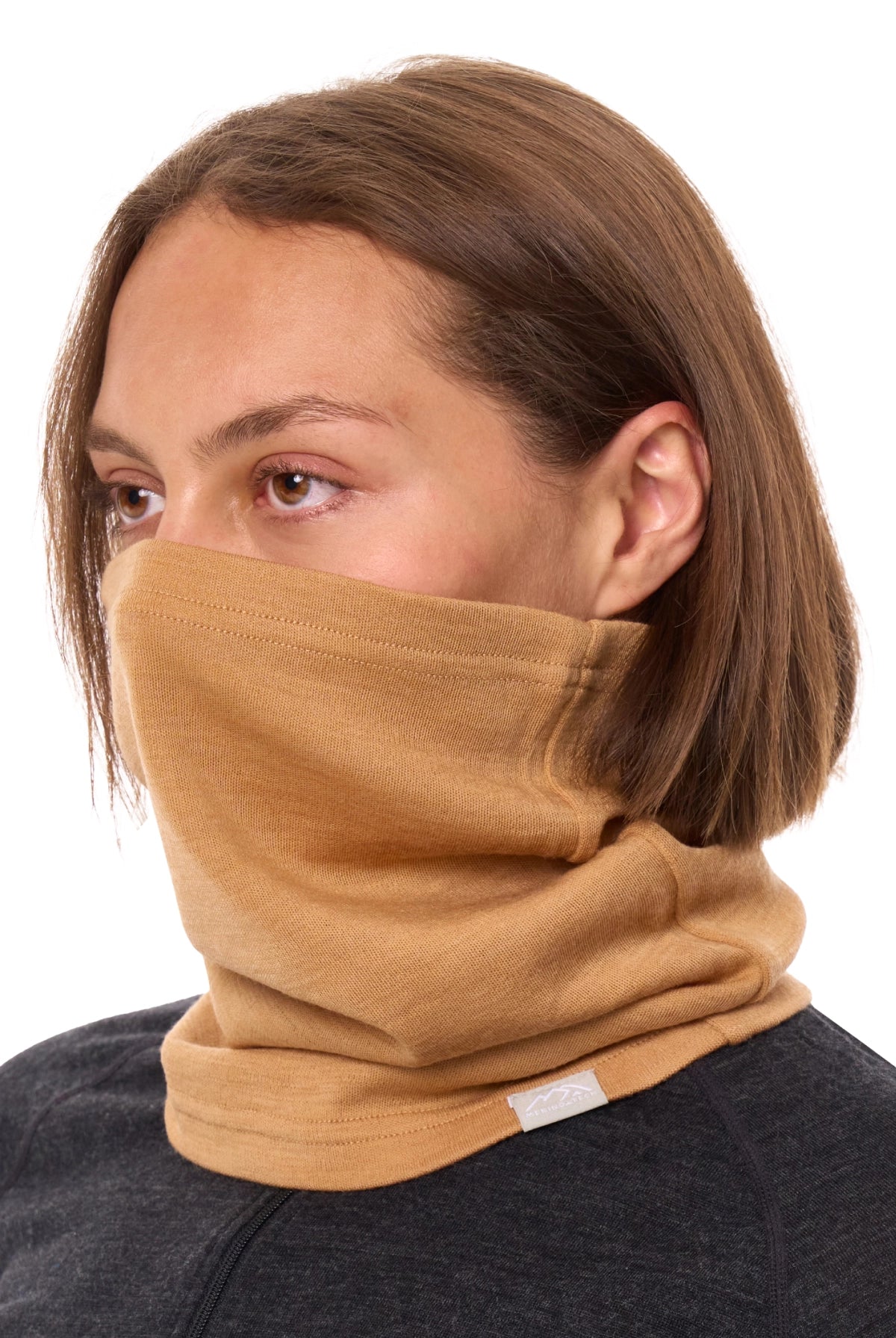 Merino Neck Gaiter 230 Tan — view 2