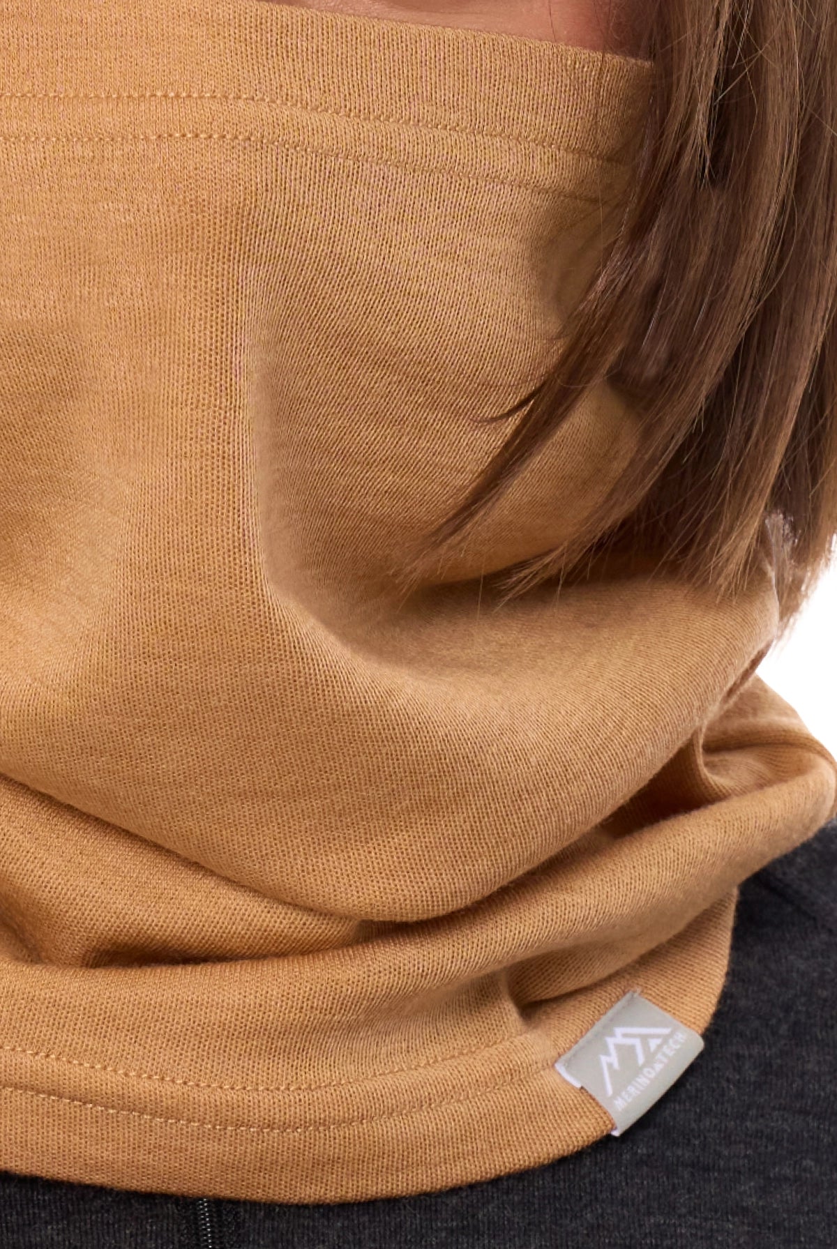 Merino Neck Gaiter 230 Tan — view 4