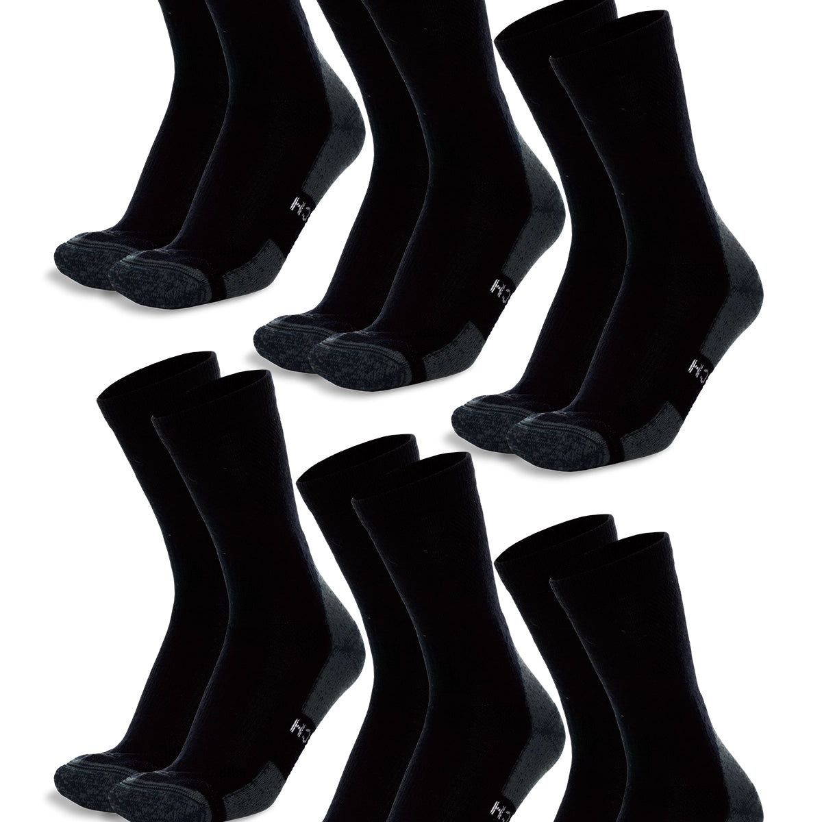 Merino Wool Hiking Socks Pack Of 6 Black Merino tech merino-wool-hiking-socks-pack-of-6-black-merino-tech