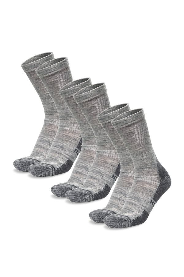 Merino Wool Hiking Socks, 3 pack, Cloud Grey