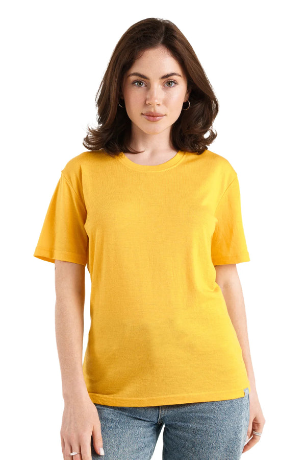 Women's Merino T-shirt 180 Mustard Crewneck