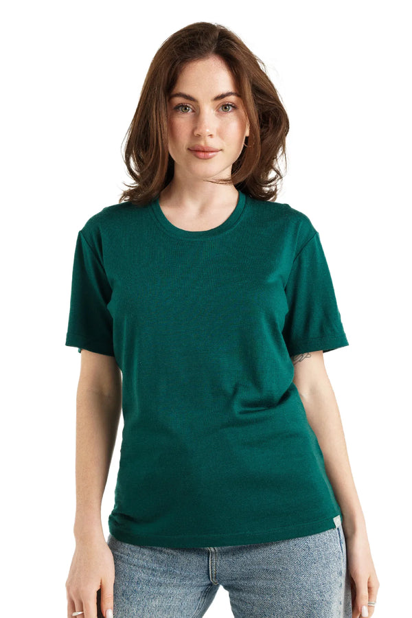 Women's Merino T-shirt 180 Rainforest Green Crewneck