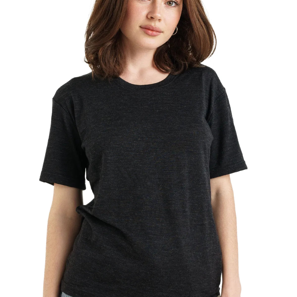 Merino knit tee dress black