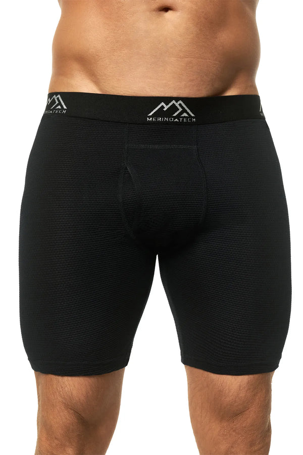 Men's Merino Boxers Airmesh Black, 1 pack