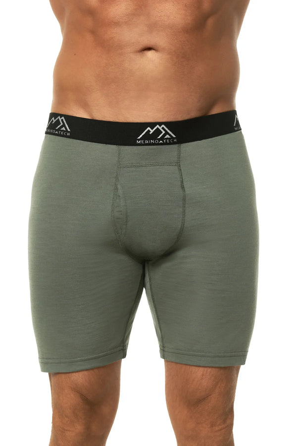 Men's Merino Boxers Grey Green, 1 pack