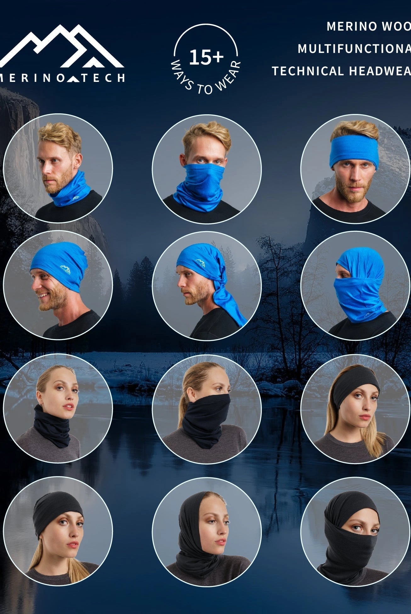 Merino neck gaiter — ways to wear