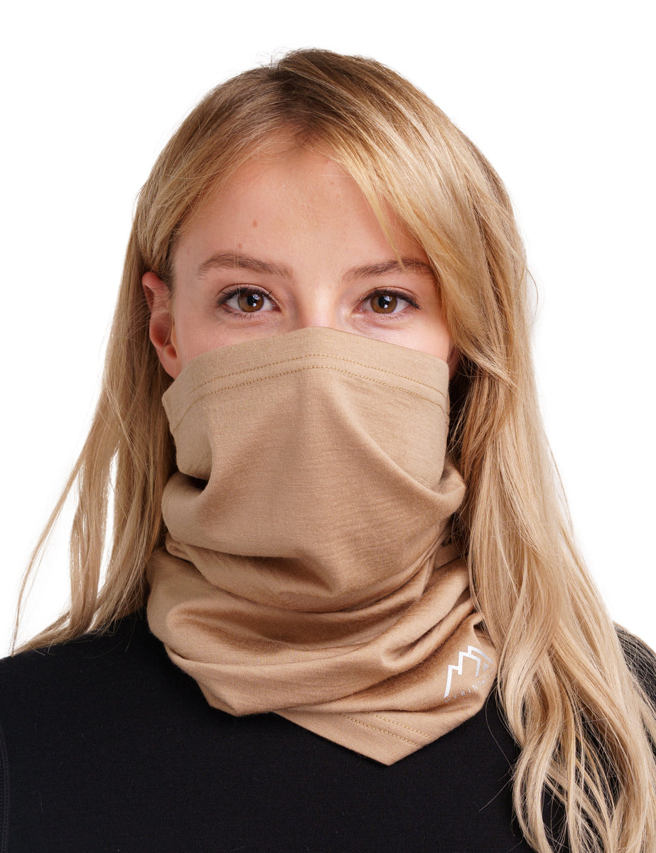 Merino Wool Neck Gaiter Tan | Face buff | Neck warmer