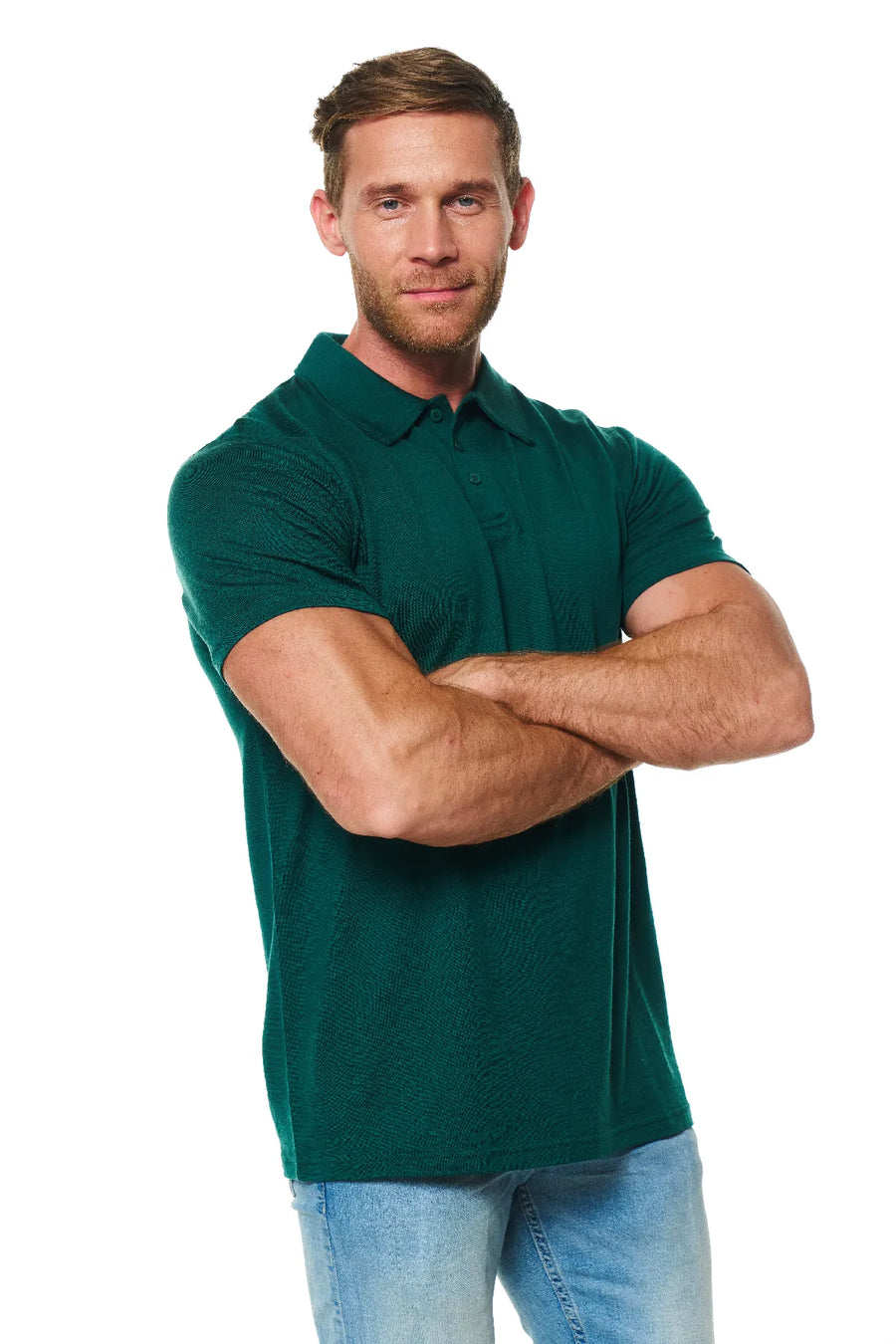 Men's Merino Polo 180 Forest Green — view 2