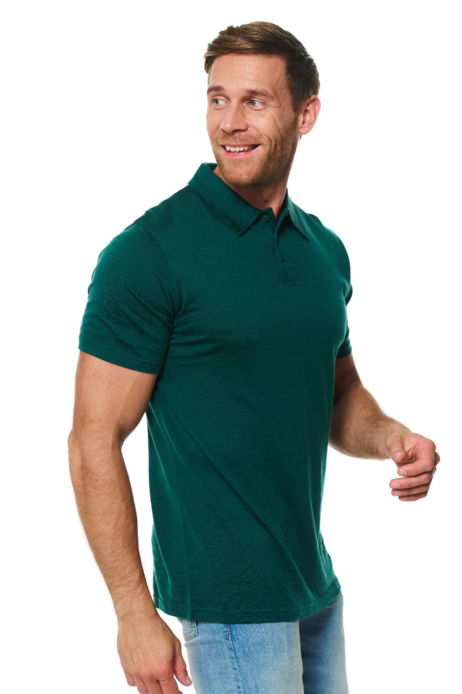 Men's Merino Polo 180 Forest Green — view 3