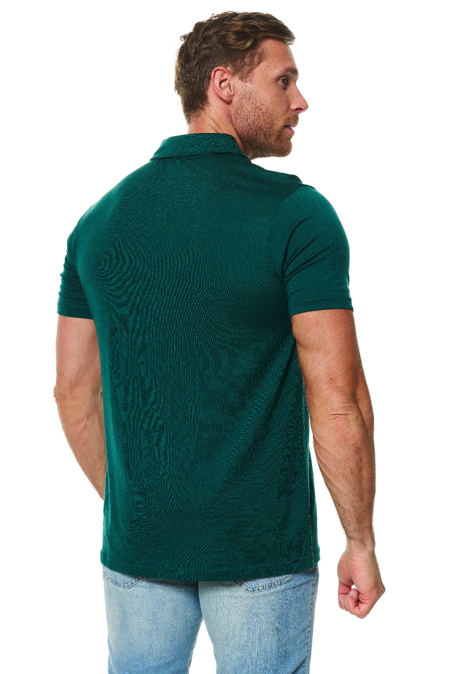 Men's Merino Polo 180 Forest Green — view 5