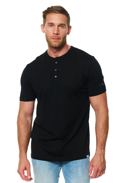 Men's Merino Wool Henley T-shirt 170 Black – Merino.tech