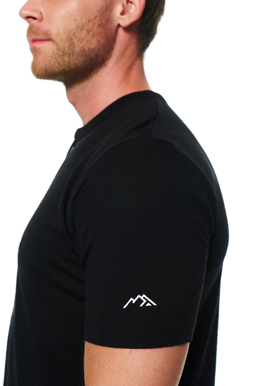 Men's Merino Wool Henley T-shirt 170 Black — view 6