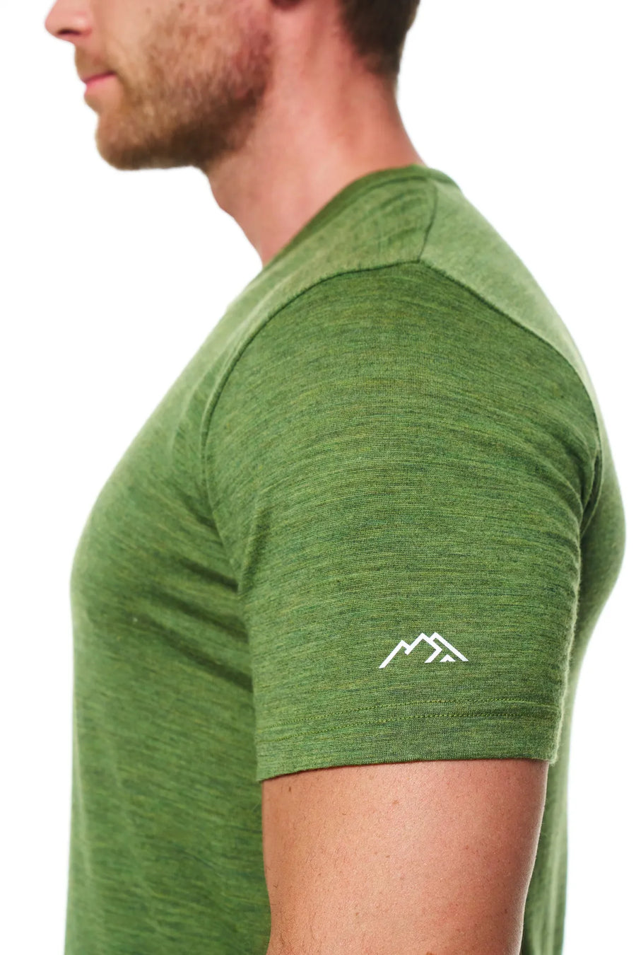 Men's Merino Wool Henley T-shirt 170 Olive Green — view 7