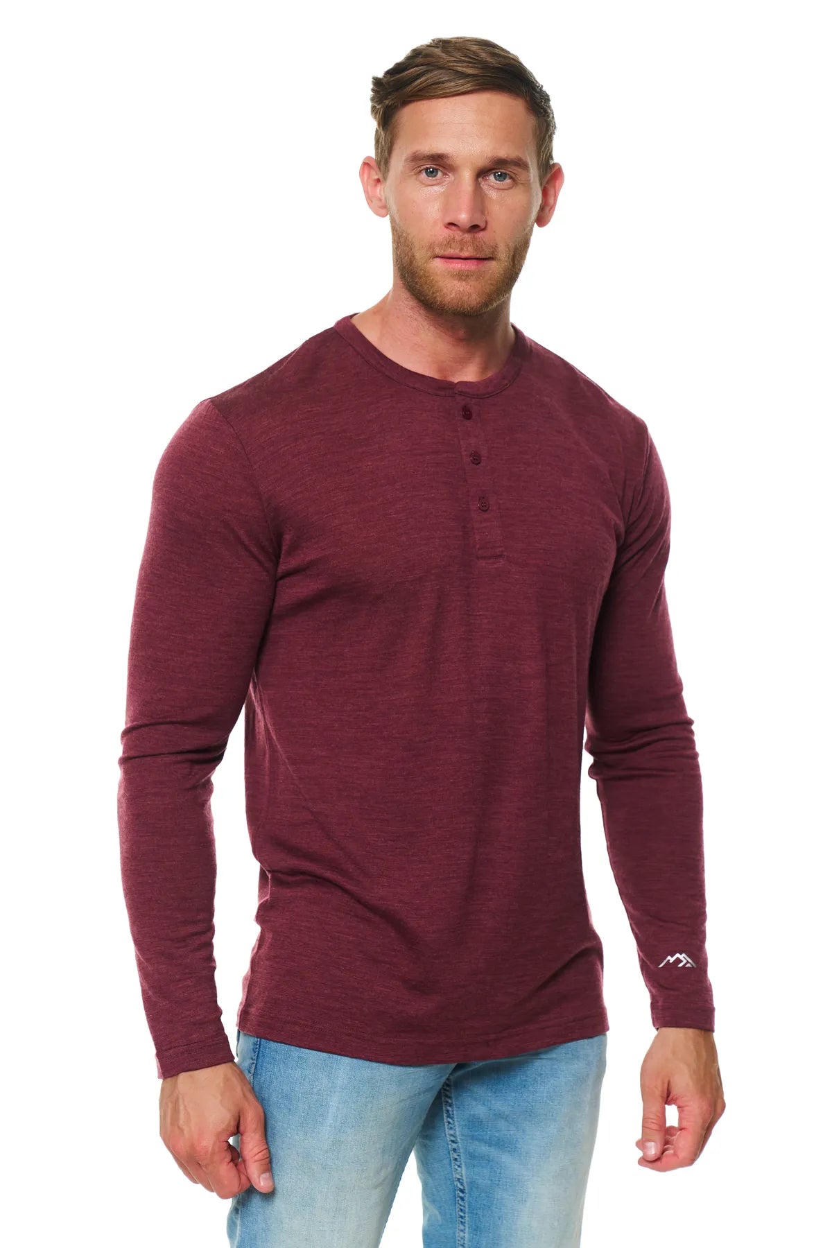 Men Plus HENLEY - T-shirt à manches longues - red/rouge Men Plus HENLEY - T-shirt à manches longues - red/rouge