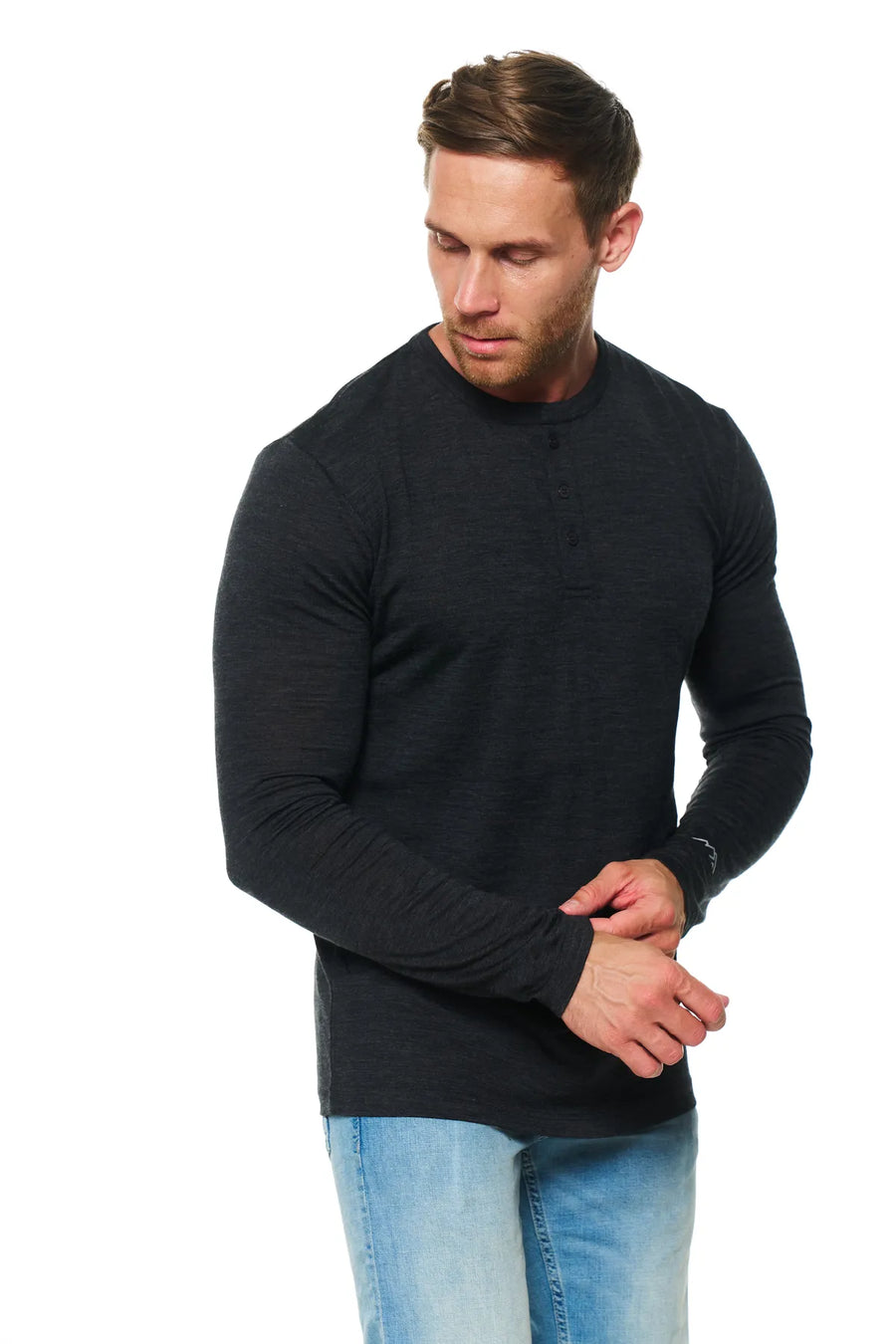 Men's merino wool henley long sleeve 170 — view 5