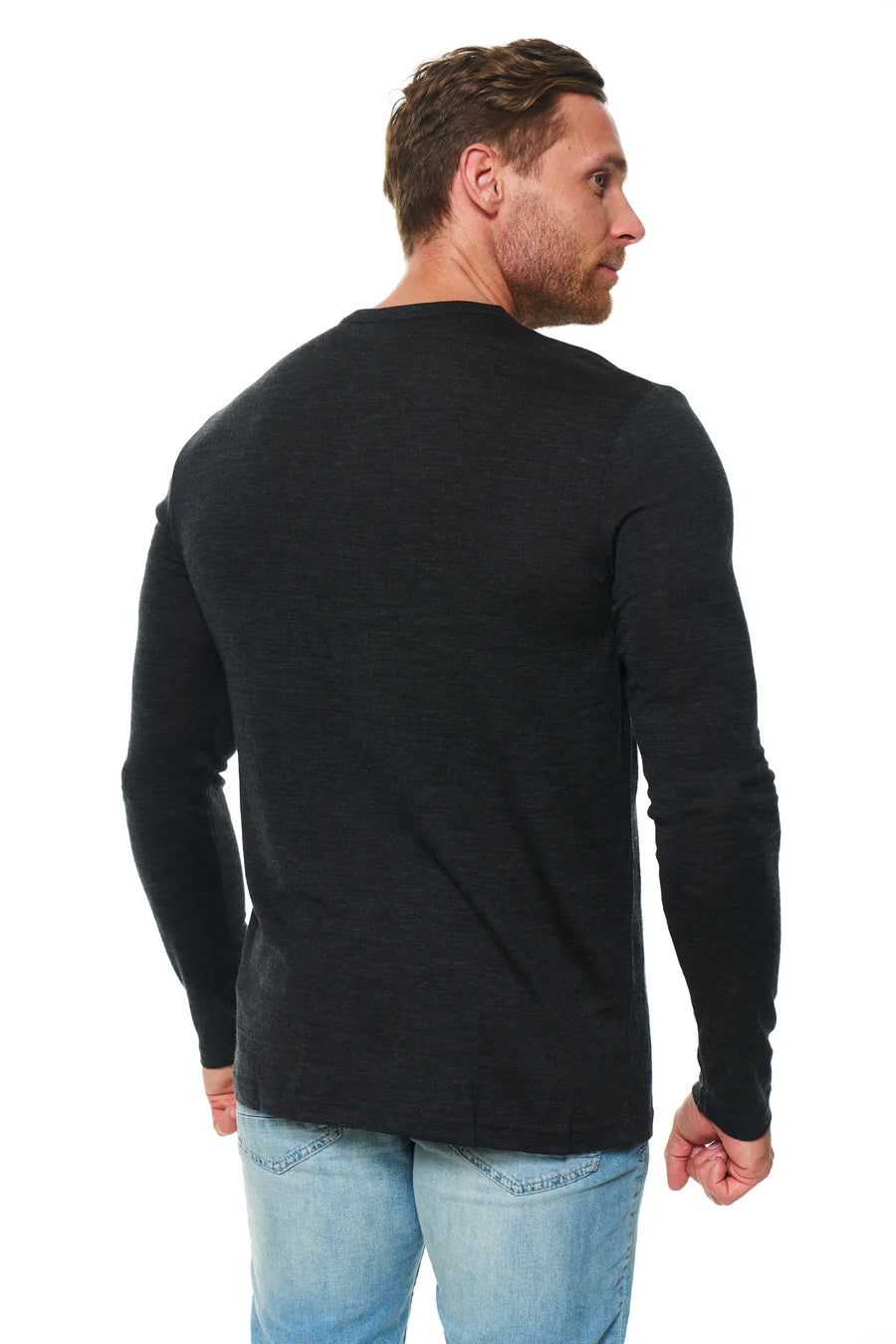 Men's merino wool henley long sleeve 170 — view 2