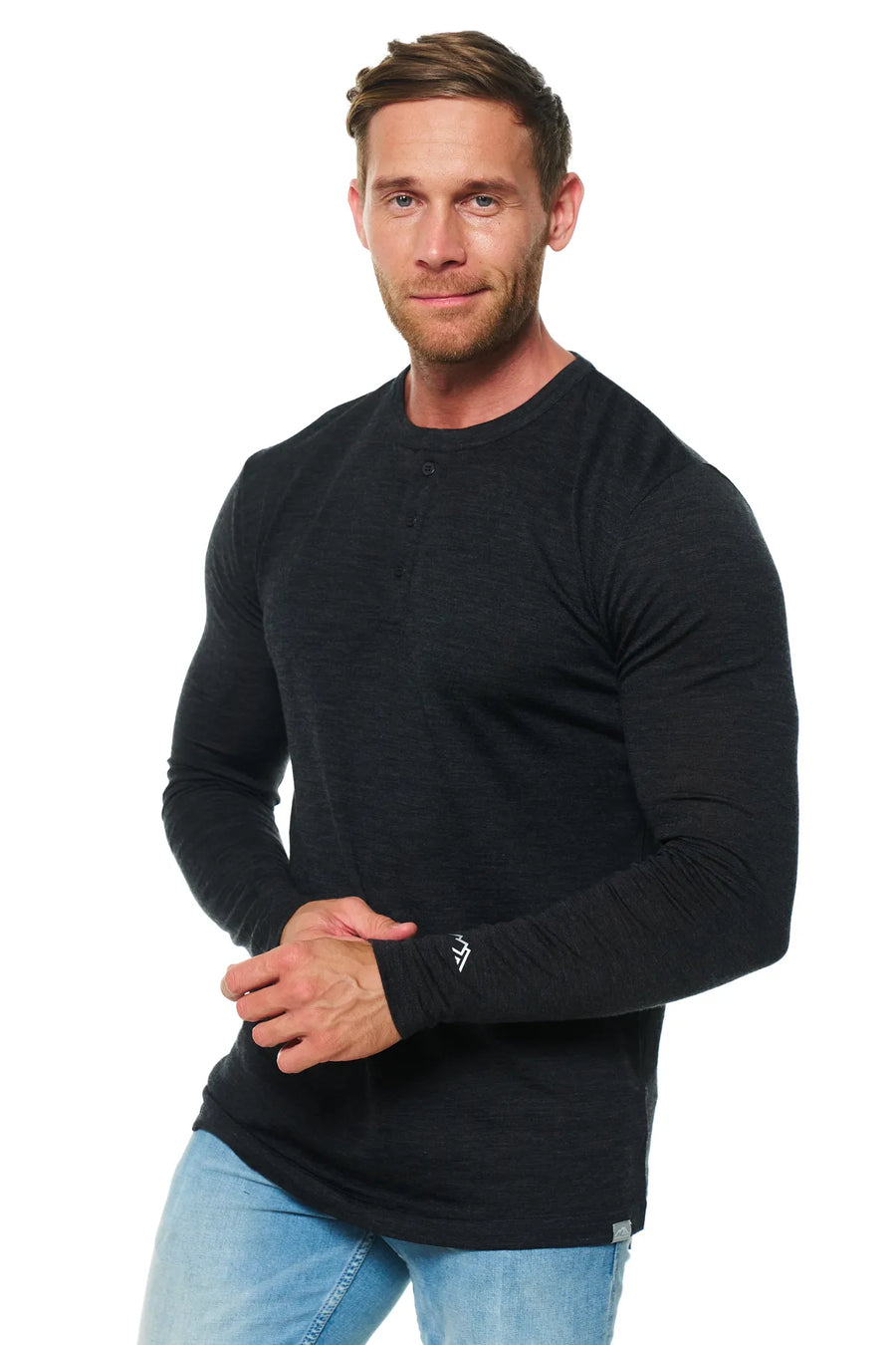 Men's merino wool henley long sleeve 170 — view 3