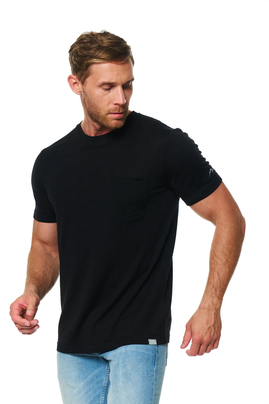 Men's Merino Wool Black Pocket T-Shirt — view 4