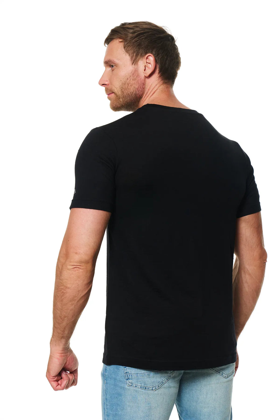 Men's Merino Wool Black Pocket T-Shirt — view 2