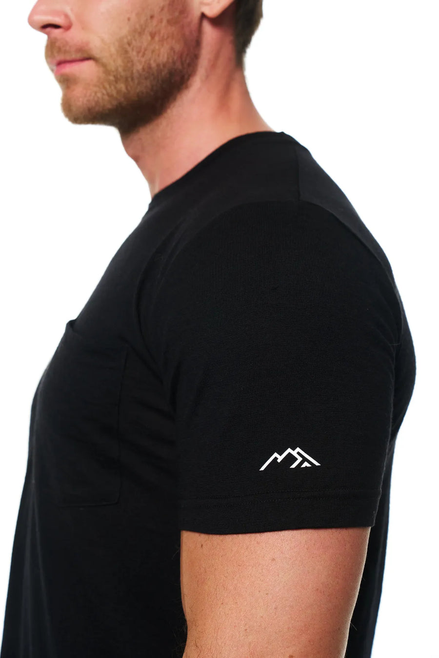Men's Merino Wool Black Pocket T-Shirt — view 7