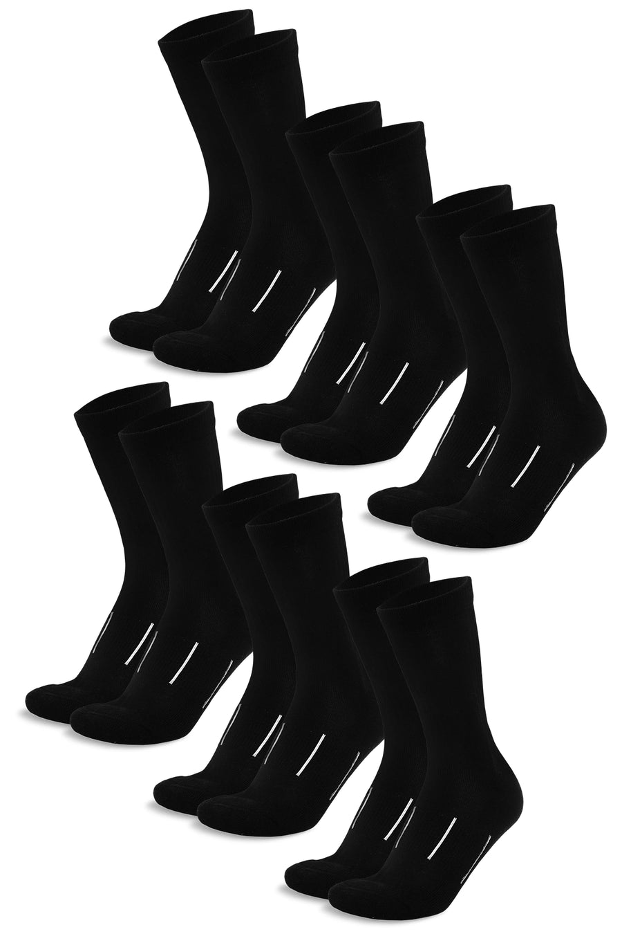 Merino Wool Hiking Socks, 6 pack, Jet Black