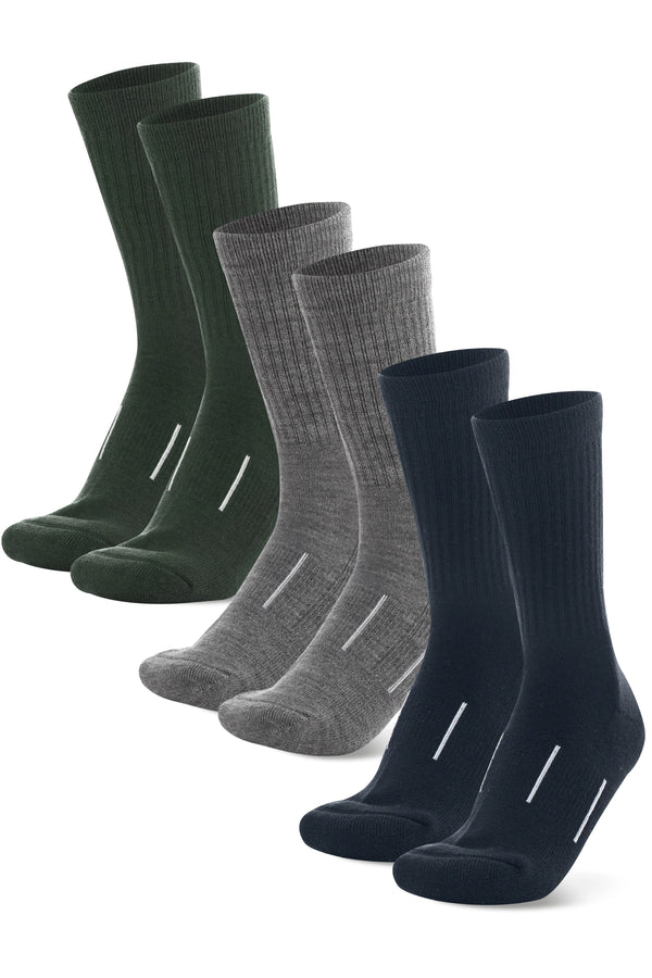 Merino Wool Hiking Socks, multicolor: Navy Blue, Pearl Grey, Hunter Green